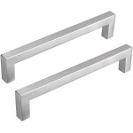 Lot de 10 poignes de meubles de cuisine en acier inoxydable - argent bross en acier inoxydable entraxe ...