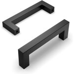 Lot de 10 poignes de meuble de cuisine noires entraxe 96 mm en acier inoxydable pour placard porte de ...