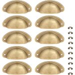 Lot de 10 poignes de placard rtro en forme de demi - lune en mtal avec vis pour placard tiroir porte ...