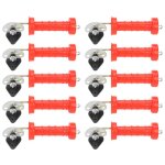 Lot de 10 poign�es de portail � ressort isol�es avec 10 isolateurs pour cl�ture �lectrique