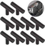 Lot de 10 poign�es de porte de placard de cuisine entraxe de 50 mm poign�es de meubles noires en acier ...