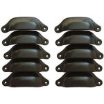 Lot de 10 poign�es de tiroir vintage en fer et coquillage noir pour cabinet tiroir armoire � pharmacie ...