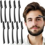 Lot de 10 rasoirs sourcils pliants multifonction lame depilation pratique pour homme et femme noir moderne ...