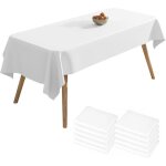 Lot de 10 rouleaux de nappes en papier blanc jetables137 x 274 cm nappe danniversaire en plastique jetable ...