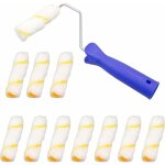 Lot de 10 rouleaux de peinture professionnels - fil jaune - 10 cm - avec poigne - 25 cm - en microfibre ...
