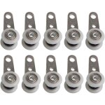 Lot de 10 roulettes pour baies vitres ou portes coulissantes - en mtal et en plastique - 45 x 19 cm ...