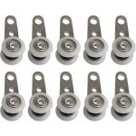 Lot de 10 roulettes pour baies vitres ou portes coulissantes - en mtal et en plastique - 45 x 19 cm ...