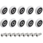 Lot de 10 roulettes de rechange pour porte de douche (23 mm)