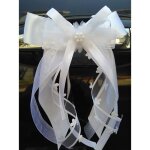Lot de 10 rubans - fabriqus  la main - satin rouge  c?urs - 11 cm de largeur - dcoration mariage