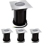 Lot 10 spots encastrable de sol carr inox 304 exterieur - ip65 gu10 - pour gardin?ampoule non incluse? ...