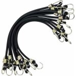 Lot de 10 tendeurs elastiques avec crochets universels robustes - noir et argent noir corde