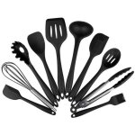 Lot de 10 ustensiles de cuisine en silicone - rsistants  la chaleur pinces de cuisine antiadhsives, ...