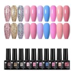 Vernis à ongle - non spécifié - lot de 10 - gel semi - permanent - paillettes rouge fluo - uv / led Vernis à ongle - non spécifié - lot de 10 - gel semi - permanent - paillettes rouge fluo - uv / led