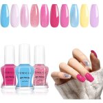 Lot de 10 vernis � ongles - rose fluo - violet - bleu - jaune - paillettes - amovibles � base deau - ...