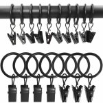 Lot de 100 anneaux de rideaux en m�tal avec pinces crochets pour tringles � rideaux d�coratives diam�tre ...