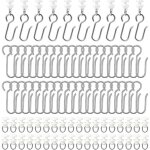 Lot de 100 crochet de rideau rail set50 pi�ces crochets en m�tal avec 50 pi�ces crochet rideau rail glisseurpa ...