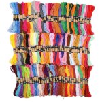 Lot de 100 �cheveaux de fil � broder en polyester et coton multicolores 8 m�tres