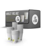 Lot de 100 gobelets 18cl / 6oz jetables en carton blanc 100% biodgradable - gobelet  caf en papier ...