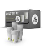 Lot de 100 gobelets 24cl / 8oz jetables en carton blanc 100% biodgradable - gobelet  caf en papier ...