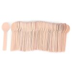 Lot de 100 mini cuillres jetables en bois pour glaces et desserts 10 cm