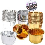 Lot de 100 moules  muffins en aluminium et mtal ramequins en aluminium moules  cupcakes en aluminium ...