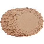Lot de 100 napperons ronds papier dentelle �165 cm marron usage �v�nements formels et mariages label