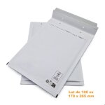 Lot de 100 pochettes ( enveloppes ) � bulles d / 4 : 170 x 265 mm en kraft blanc