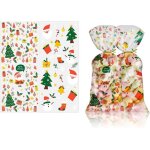 Sachets de nol - diko - lot de 100 - transparent - motifs de nol - rsistants  la dchirure