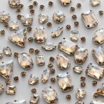 Lot de 100 strass  coudre de formes varies avec griffes argentes pour bijoux vtements chaussures ...