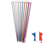Lot de 11 aiguilles crochet tunisien / afghan en aluminium multicolores 2 8 mm crochet