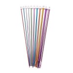 Lot de 11 aiguilles  crochet tunisien / afghan en aluminium multicolores 2  8 mm