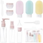 Lot de 11 flacon voyage kit - 30 - 50 - 60 - 80ml flacons pulv�risateurs vides transparents petite bo�te ...