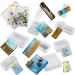 Lot de 11 moules gomtriques carrs et rectangulaires en rsine silicone pour moulage de bijoux - pour ...