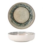 Lot de 12 assiettes bol saladiers tania plats ronds creux en porcelaine 75cl - diam�tre 18 cm x hauteur ...