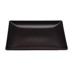 Lot de 12 assiettes carrs laura assiette plates pour service de table en porcelaine noir - l 18 x l ...