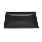 Lot de 12 assiettes carrs laura assiette plates pour service de table en porcelaine noir - l 21 x l ...