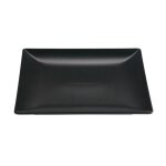 Lot de 12 assiettes carr�s laura assiette plates pour service de table en porcelaine noir - l 24 x l ...