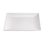 Lot de 12 assiettes carrs laura assiette service de table en porcelaine blanche - longueur 21 x largeur ...