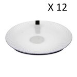 Lot de 12 assiette plate ronde plat de service - diamtre 25 x hauteur 2 cm - juanio -