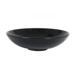 Lot de 12 assiettes rondes banca en fine porcelaine noir plats de service de table creuses pour soupe ...