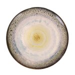 Lot de 12 assiettes rondes clara en fine porcelaine d�cor�e plat rond de service - diam�tre 27 x hauteur ...