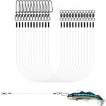 Lot de 12 bas de ligne en acier au fluorocarbone avec émerillons et mousqueton accessoires de pêche orfach ... Lot de 12 bas de ligne en acier au fluorocarbone avec émerillons et mousqueton accessoires de pêche orfach ...