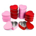 Lot de 12 bo�tes en forme de c?ur pour saint - valentin 567g avec couvercles pots � bougies en vrac forme ...