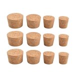 Lot de 12 bouchons en lige coniques en bois tendre naturel pour bouteilles de vin et de bire - quatre ...