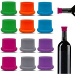Lot de 12 bouchons à vin colorés en silicone ? bouchons réutilisables pour bouteilles de vin de champagne ... Lot de 12 bouchons à vin colorés en silicone ? bouchons réutilisables pour bouteilles de vin de champagne ...