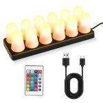 Lot de 12 bougies chauffe - plat led rechargeables rvb + 16 couleurs 72 heures dautonomie - bougies rechargeab ...