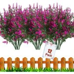 Lot de 12 bouquets de fleurs artificielles dext�rieur pour jardin porche jardini�re maison mariage ferme? ...