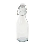 Lot de 12 bouteille carr�e en verre avec bouchon herm�tique carafe bouteille avec fermeture � clip capacit� ...