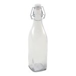 Lot de 12 bouteille carre en verre avec bouchon hermtique carafe bouteille avec fermeture  clip capacit ...