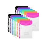 Lot de 12 chemises de documents a4 en plastique transparent de haute qualité avec bouton - pression extensible ... Lot de 12 chemises de documents a4 en plastique transparent de haute qualité avec bouton - pression extensible ...